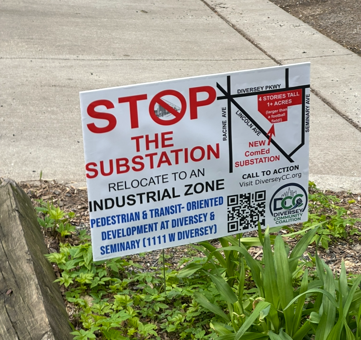 Stop the Substation Yard Sign